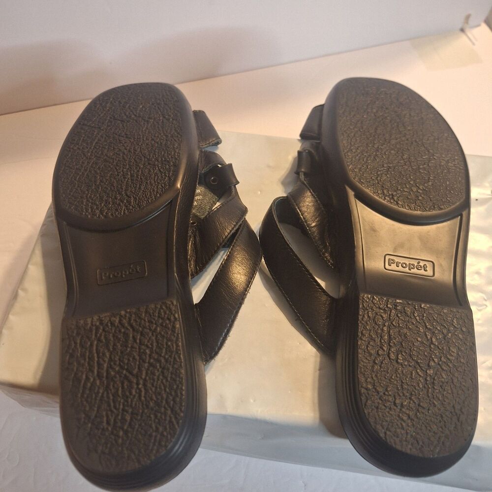 Propet Black Leather Women's Sandals Size 11 - Picture 9 of 10